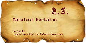 Matolcsi Bertalan névjegykártya