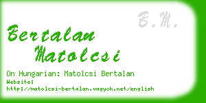 bertalan matolcsi business card